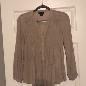 Tan button down blouse